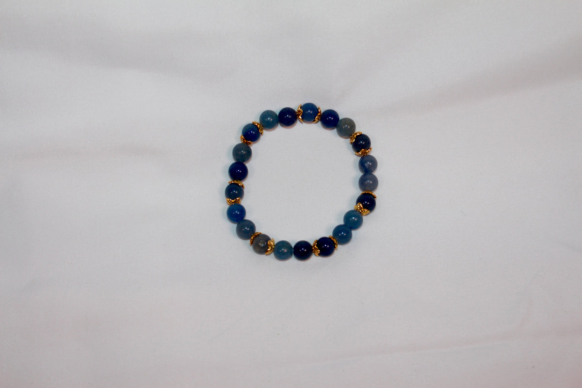 Marbled Blue Beaded Bracelet